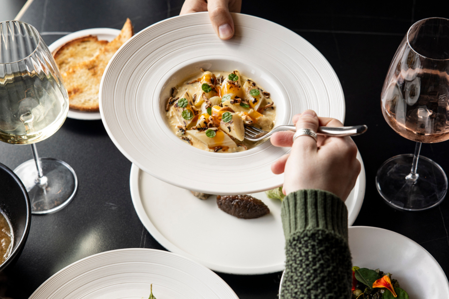 Sharing dishes at Garcon Bleu Sharing dishes at Garcon Bleu