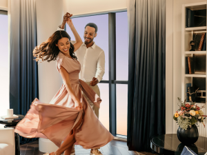 Hotel room couple