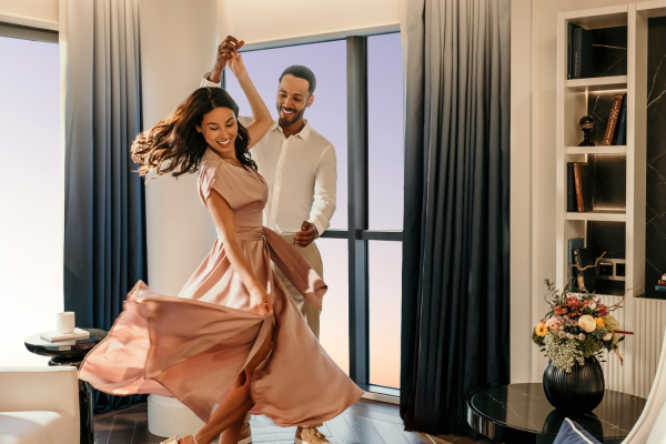 Hotel room couple